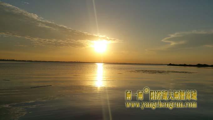 阳澄湖半岛看夕阳西下