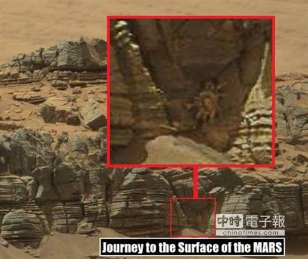 “好奇号”火星车拍到疑似“大闸蟹”(图) 