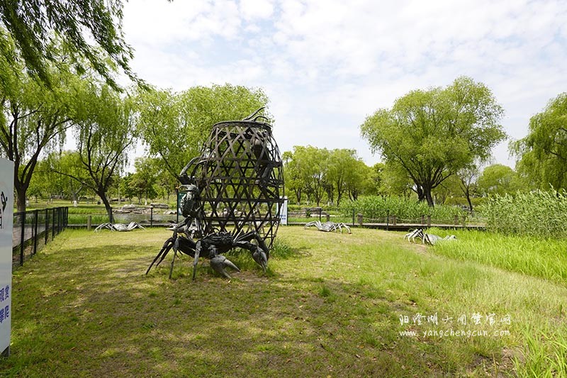 大闸蟹雕塑与自然之美