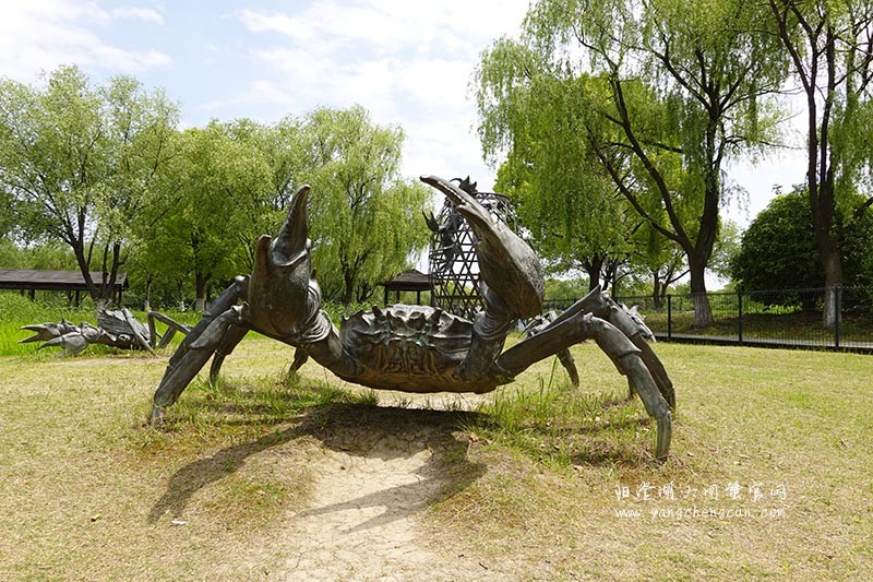 大闸蟹雕塑与自然之美