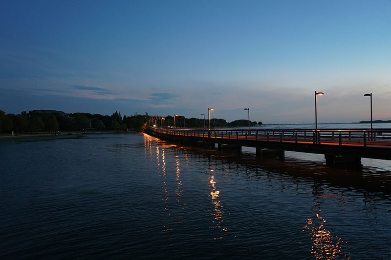 湖畔自行车道上的别样风情