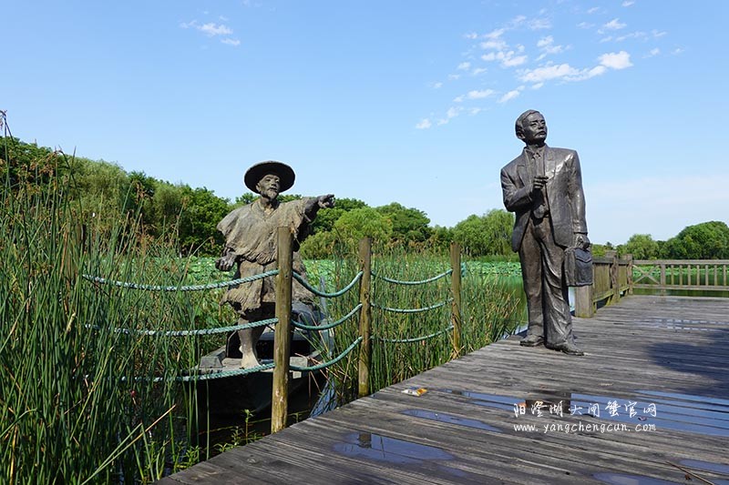 莲池湖公园：雕塑展现阳澄湖的文化与风情
